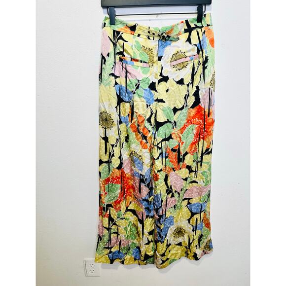 Equipment Multicolor Floral 100% Silk Ultra-flowy Lorin Wide Leg Trousers Size 2 - Picture 3 of 16